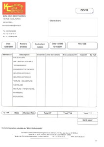 exemple de devis pour ravalement
