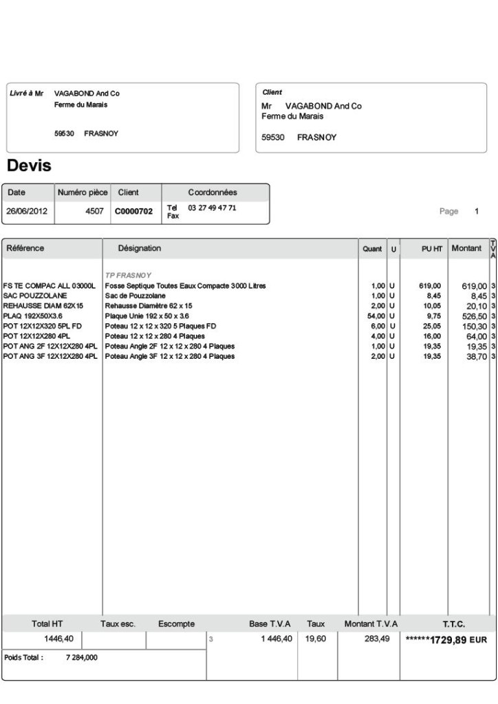 exemple de devis association