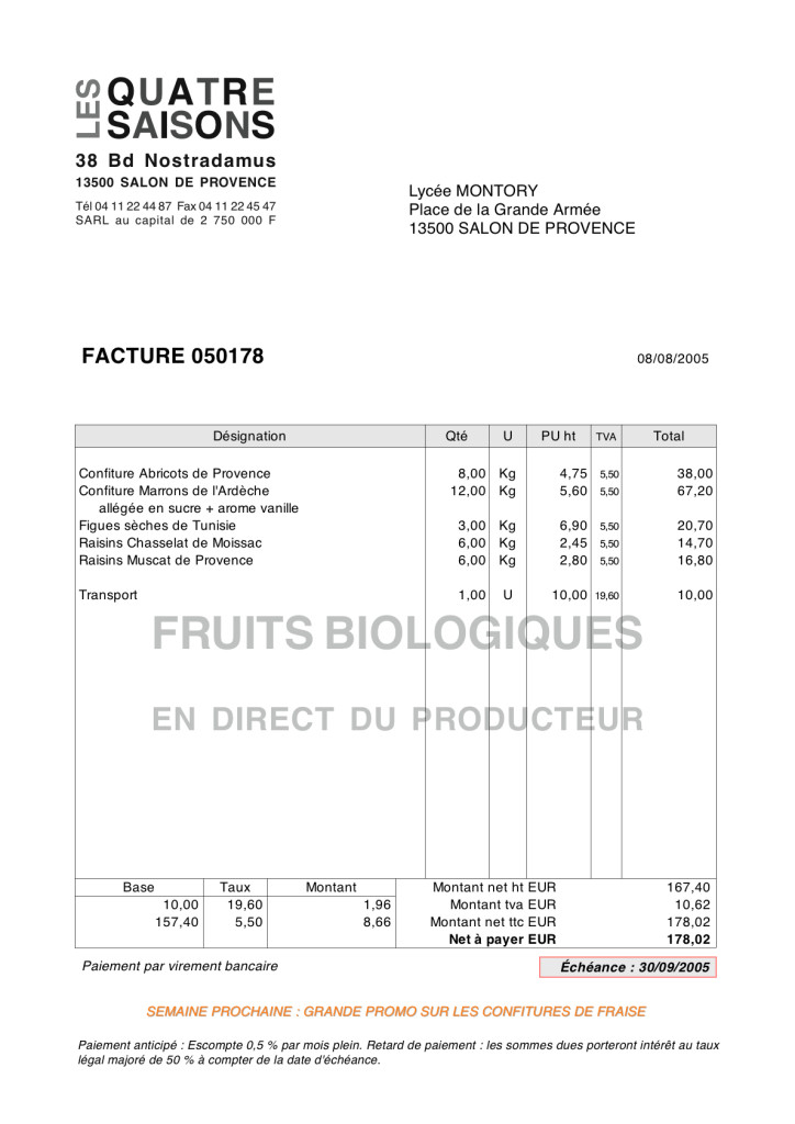 exemple de devis avec remise