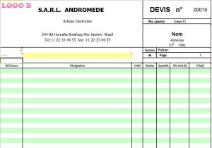 exemple de devis excel 2007