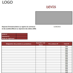 exemple de devis excel 2007