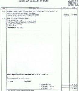 exemple de devis micro entreprise