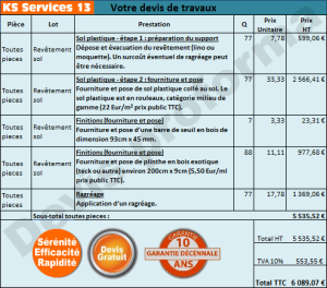 exemple de devis tapisserie peinture