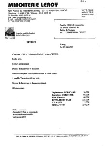 exemple de devis serrure