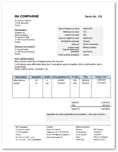 exemple de devis sous word