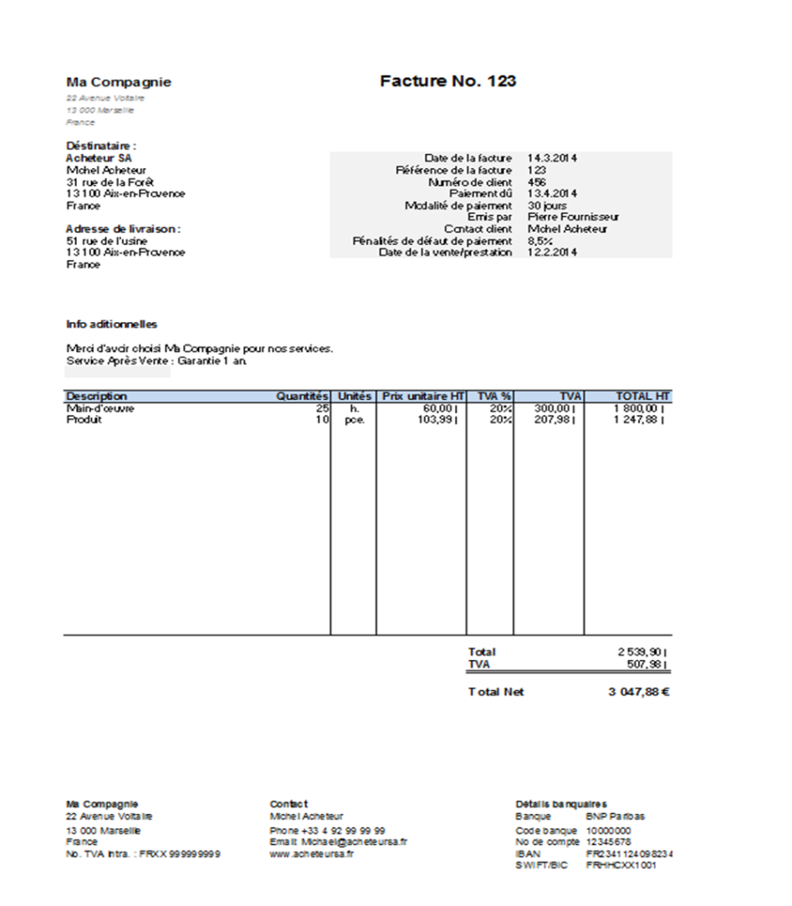 exemple de devis sous word