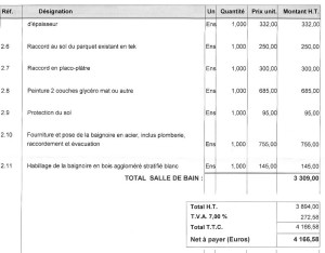 exemple de devis peinture plafond