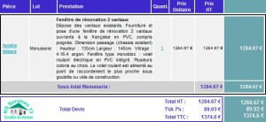 exemple de devis pose de fenetre