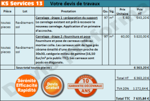 exemple de devis pour pose carrelage