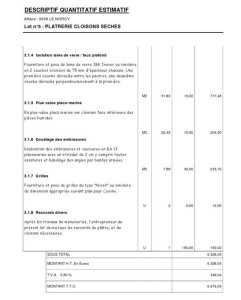 exemple de devis quantitatif estimatif