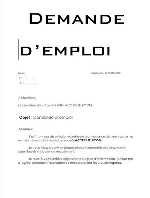 8 demandes manuscrites de recrutement en Word Doc