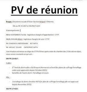 Exemples de pv de réunions - format Word