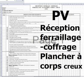 Exemples de pv de réception de coffrage et ferraillage
