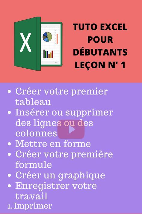 TUTO EXCEL POUR DÉBUTANTS LEÇON N' 1