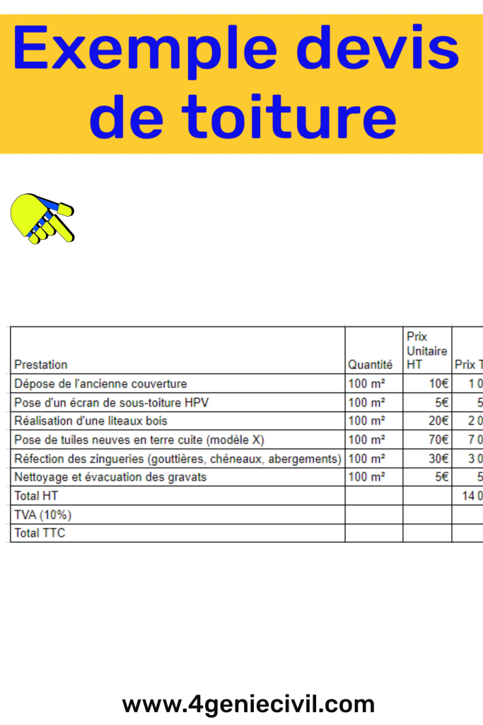 Exemple devis toiture PDF