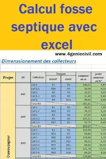 dimensionnement fosse septique d'un douar excel xls