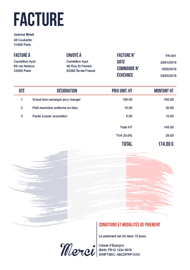 100 modèles gratuits de factures | Téléchargement PDF gratuit