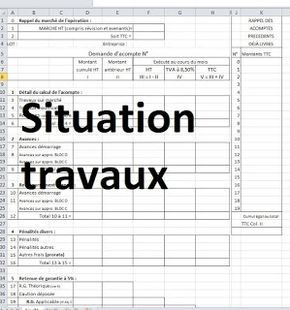 4 exemples de situation travaux excel