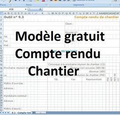 compte rendu de chantier gratuit - Excel
