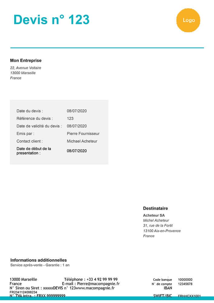 exemple d'un devis de nettoyage